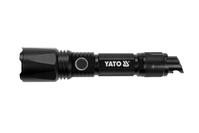 Multifunkčné LED svietidlo YATO YT-08559 s výkonom 900 lm, powerbankou, otváračom fliaš a núdzovým kladivom.