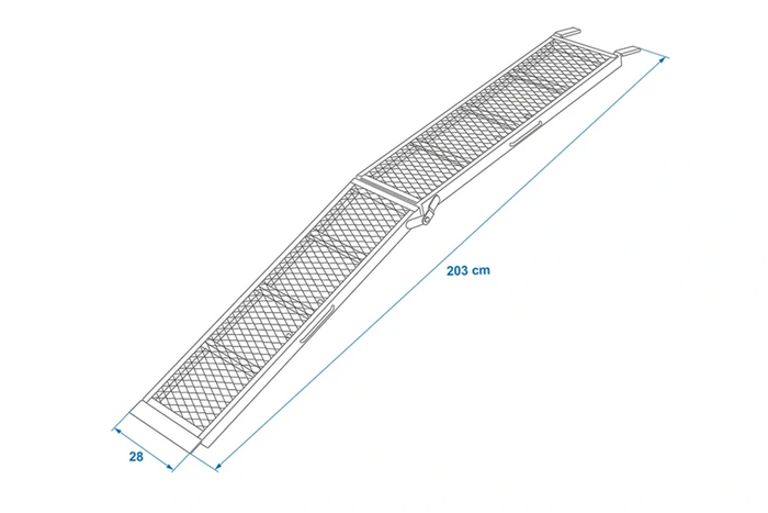 ProPlus 390094 skladacie oceľové nájazdové rampy pre prívesy 203 cm 680 kg sada 2 kusov