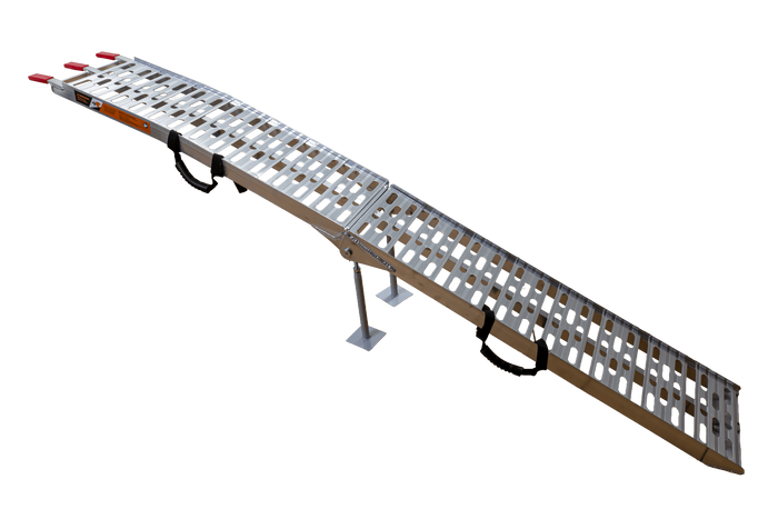 Skladacia hliníková rampa UNITRAILER ALR003 pre príves 221 cm 340 kg s popruhom a podperou