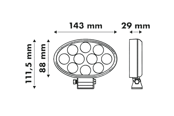 LED reflektorová pracovná lampa LAYTZ LY7401 40xLED 4000lm oválna