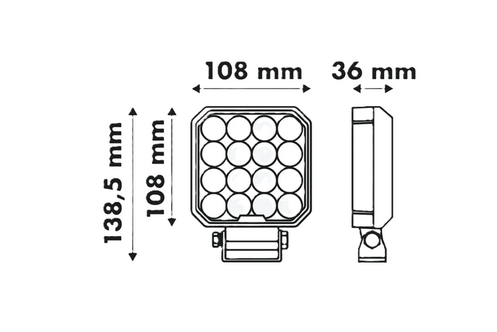 LED reflektorová pracovná lampa LAYTZ LY7107 64xLED 6400lm štvorcová