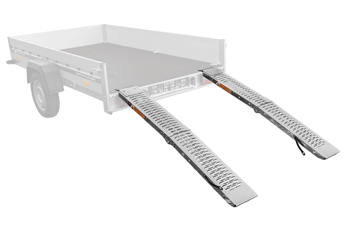 Skladacie rampy UNITRAILER ALR004, oceľové nájazdové rampy pre prívesy 170 cm, 454 kg, sada 2 kusov