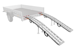 Skladacie hliníkové rampy UNITRAILER ALR003 pre prívesy 221 cm 680 kg s popruhom a podperou, sada 2 kusov