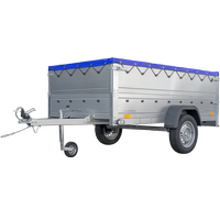 Automobilový príves Unitrailer GARDEN TRAILER 230 FD s oporným kolesom, bočnicami BIS a modrým plochým krytom